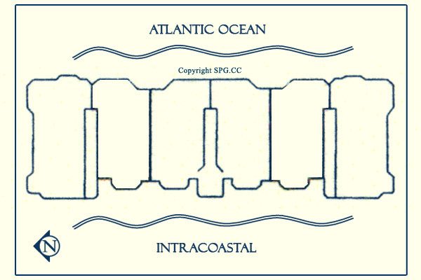 Siteplan for Acqualina, Luxury Oceanfront Condominiums Located at 17885 Collins Avenue, Sunny Isles Beach, Florida 33160