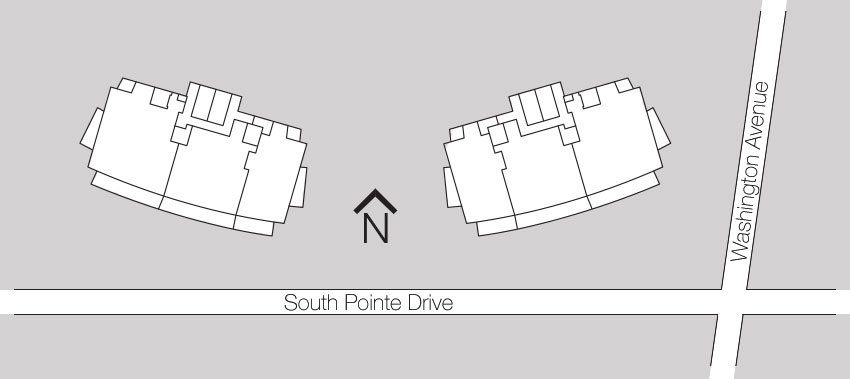 Siteplan for Marea South Beach, Luxury Seaside Condominiums at 801 South Pointe Drive, Miami Beach, Florida 33139