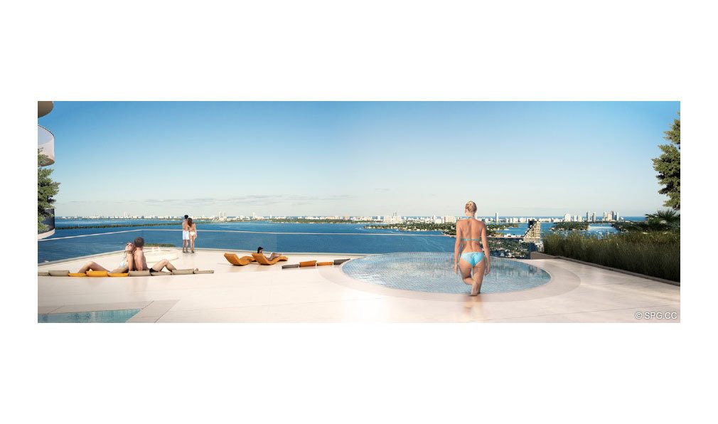 Pool at Aria on the Bay, Luxury Waterfront Condominiums Located at 1770 North Bayshore Drive, Miami, FL 33132