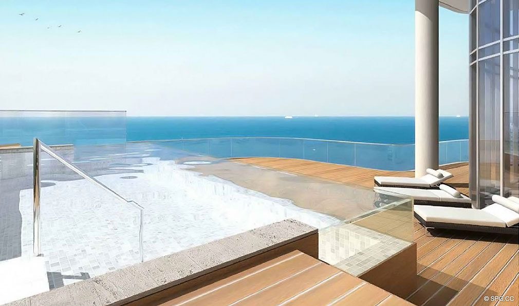 Penthouse Terrace at Chateau Beach Residences, Luxury Oceanfront Condominiums Located at 17475 Collins Ave, Sunny Isles Beach, FL 33160