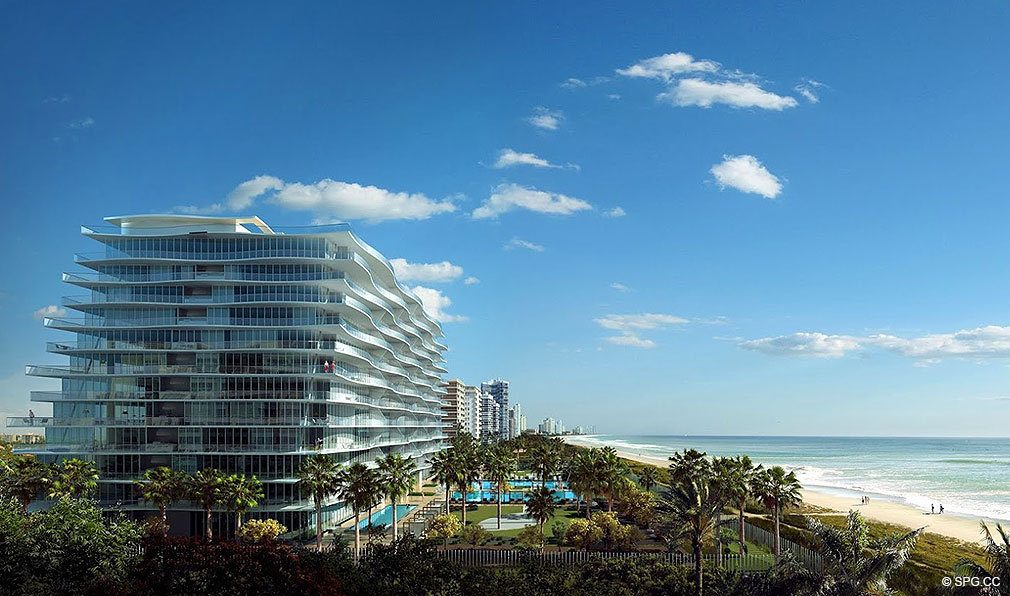 Another View of Fendi Chateau Residences, Luxury Oceanfront Condominiums Located at 9365 Collins Ave, Surfside, FL 33154