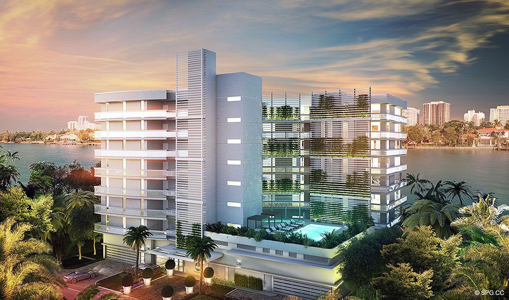 View of O Residences, Luxury Waterfront Condominiums Located at 9821 E Bay Harbor Dr, Miami Beach, FL 33154