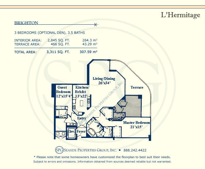floorplan, brighton, l'hermitage, luxury, oceanfront, condo, florida, 33308