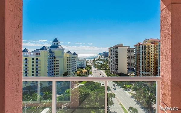 Southern Terrace View from Residence 14E, Tower I at The Palms, Luxury Oceanfront Condominiums in Fort Lauderdale, Florida 33305.