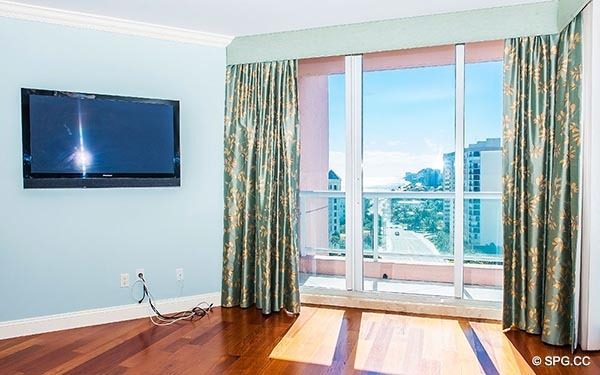 Master Bedroom inside Residence 14E, Tower I at The Palms, Luxury Oceanfront Condominiums in Fort Lauderdale, Florida 33305.