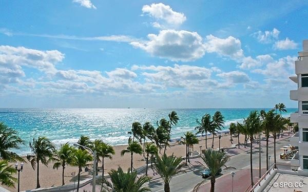 Beach View from Residence 803 at Las Olas Beach Club, Luxury Oceanfront Condominiums in Fort Lauderdale, Florida 33316