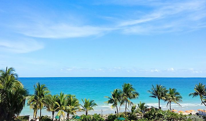 Ocean View from Residence 5D, Tower I at The Palms, Luxury Oceanfront Condominiums Fort Lauderdale, Florida 33305