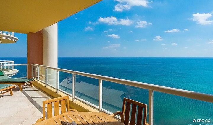 Stunning Terrace Views from the Grand Penthouse 30A, Tower II at The Palms, Luxury Oceanfront Condos in Fort Lauderdale, South Florida 33305