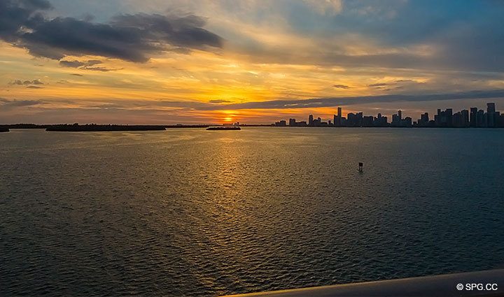 Spectacular Sunset View of the Bay and Downtown Miami from Luxury Residence 5152 Fisher Island Drive, Miami Beach, FL 33109