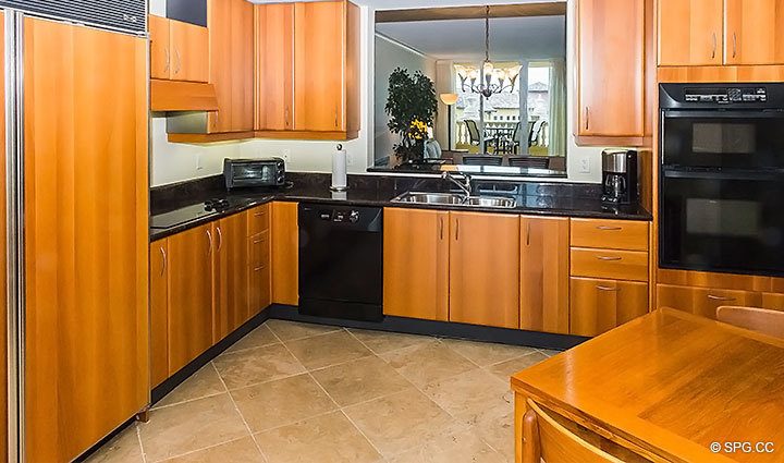 Gourmet Kitchen inside Residence 6D, Tower II at The Palms, Luxury Oceanfront Condos. 2110 North Ocean Blvd. Fort Lauderdale, Florida 33305