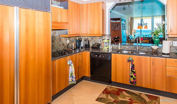 Gourmet Kitchen inside Residence 17D, Tower II at The Palms, Luxury Oceanfront Condominiums Fort Lauderdale, Florida 33305