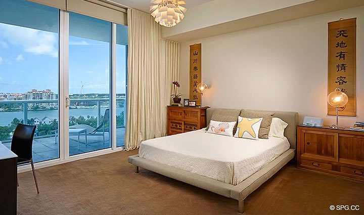 Guest Bedroom in Residence 1402/3 at The Continuum, Luxury Oceanfront Condominiums in Miami Beach, Florida 33139.