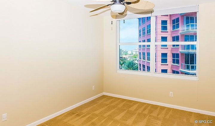 Unfurnished Bedroom inside Residence 7C, Tower I at The Palms, Luxury Oceanfront Condominiums, 2100 North Ocean Boulevard, Fort Lauderdale, Florida 33305