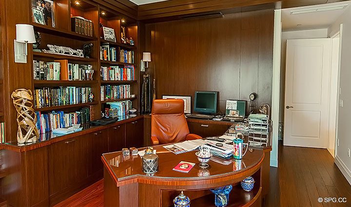 Office / Guest Room inside Residence 206 at Bellaria, Luxury Oceanfront Condominiums in Palm Beach, Florida 33480.