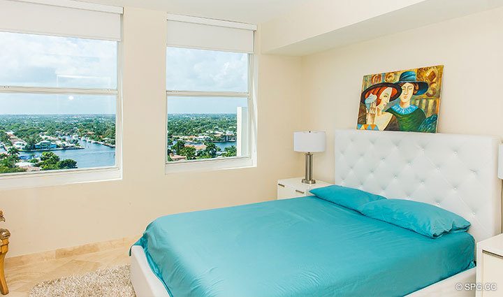 Guest Bedroom inside Residence 17A, Tower I at The Palms, Luxury Oceanfront Condominiums Fort Lauderdale, Florida 33305.
