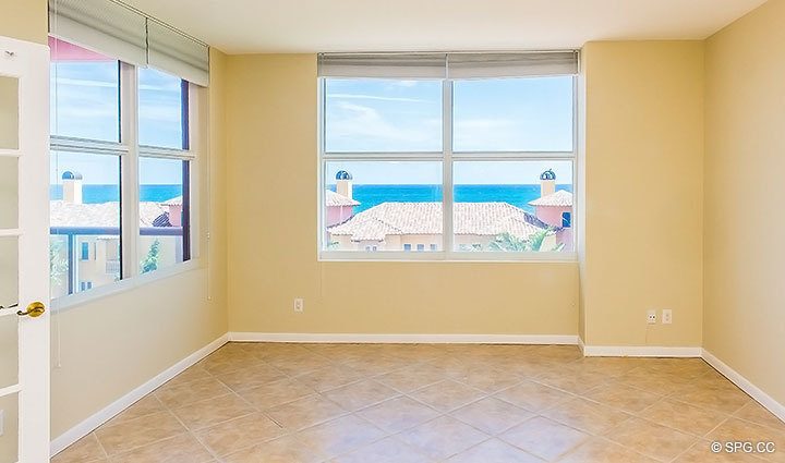 Unfurnished Living Room inside Residence 7C, Tower I at The Palms, Luxury Oceanfront Condominiums, 2100 North Ocean Boulevard, Fort Lauderdale, Florida 33305