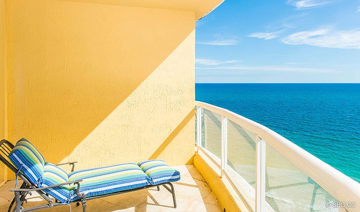 Oceanfront Terrace at Residence 17D, Tower II at The Palms, Luxury Oceanfront Condominiums Fort Lauderdale, Florida 33305