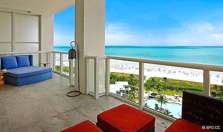 Northeast Ocean Views from Residence 1402/3 at The Continuum, Luxury Oceanfront Condominiums in Miami Beach, Florida 33139.