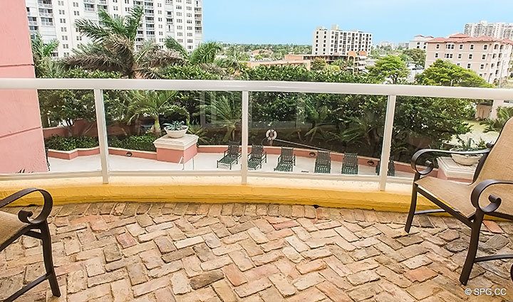 Terrace View from Residence 6D, Tower II at The Palms, Luxury Oceanfront Condos. 2110 North Ocean Blvd. Fort Lauderdale, Florida 33305