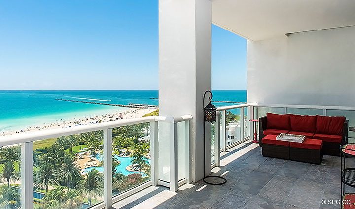 Superb Views of the Atlantic from Residence 1402/3 at The Continuum, Luxury Oceanfront Condominiums in Miami Beach, Florida 33139.