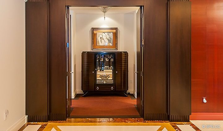 Entrance into Residence 206 at Bellaria, Luxury Oceanfront Condominiums in Palm Beach, Florida 33480.