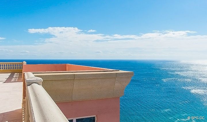 Superb Ocean Views from Grand Penthouse 28A, Tower I at The Palms, Luxury Oceanfront Condominiums in Fort Lauderdale, Florida 33305.
