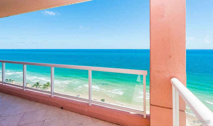 Oceanfront Terrace for Residence 17E, Tower I at The Palms, Luxury Oceanfront Condominiums Fort Lauderdale, Florida 33305.