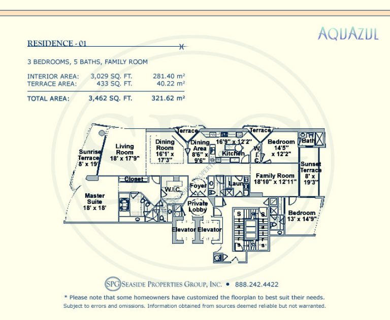 Aquazul Floorplan