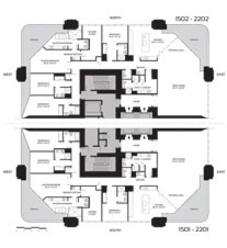 Click to View the Zone 1 Half-Floor Residence Floorplans