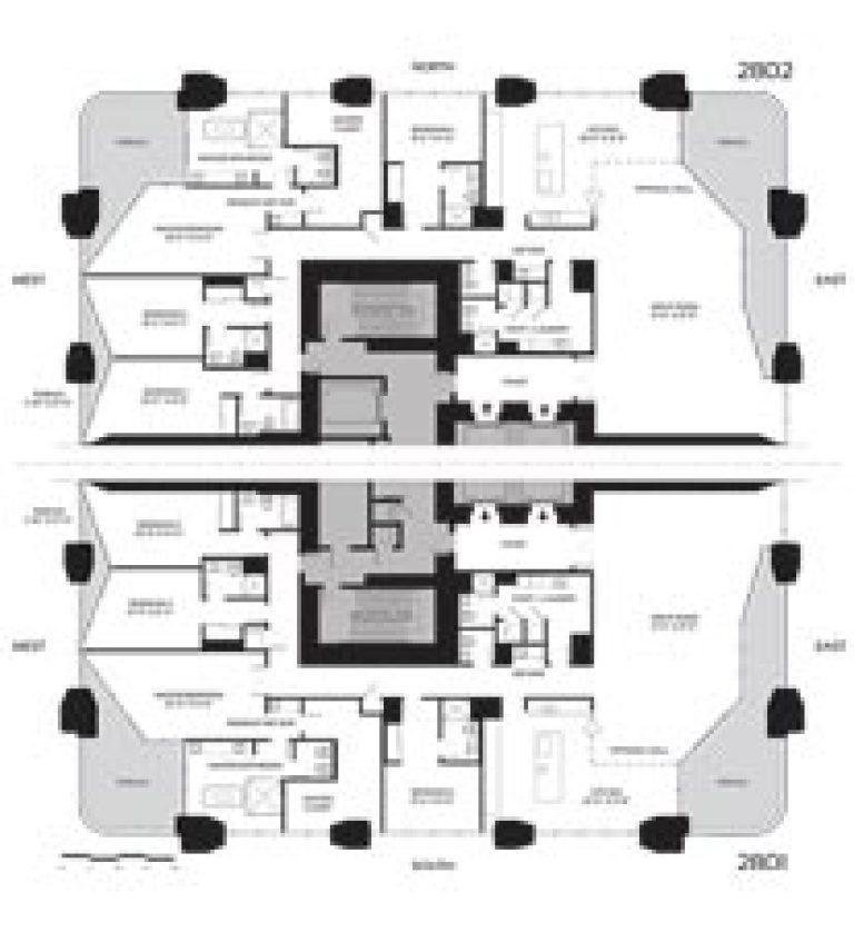 Click to View the Zone 2 Half-Floor Residence Floorplans