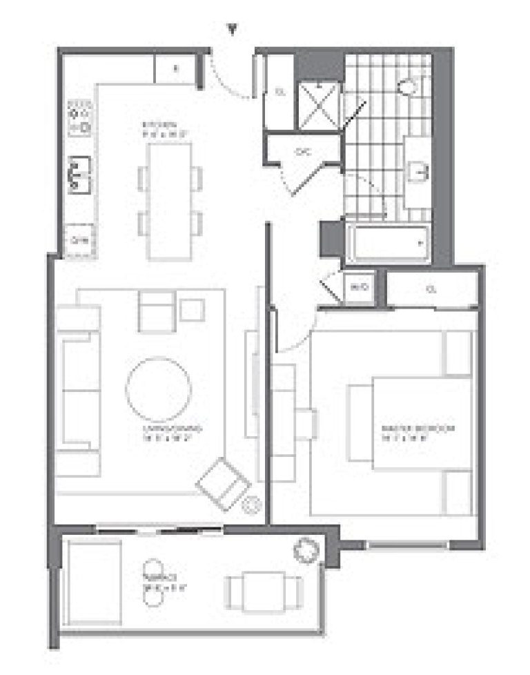 Click to View the 1 Bedroom Model A Floorplan