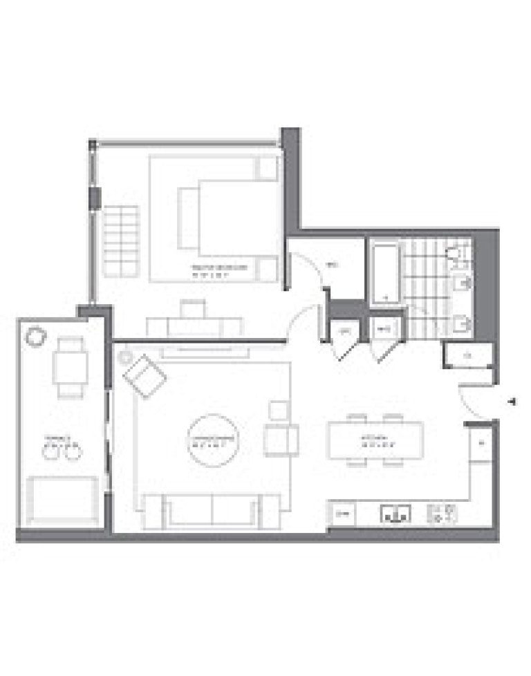 Click to View the 1 Bedroom Model C Floorplan