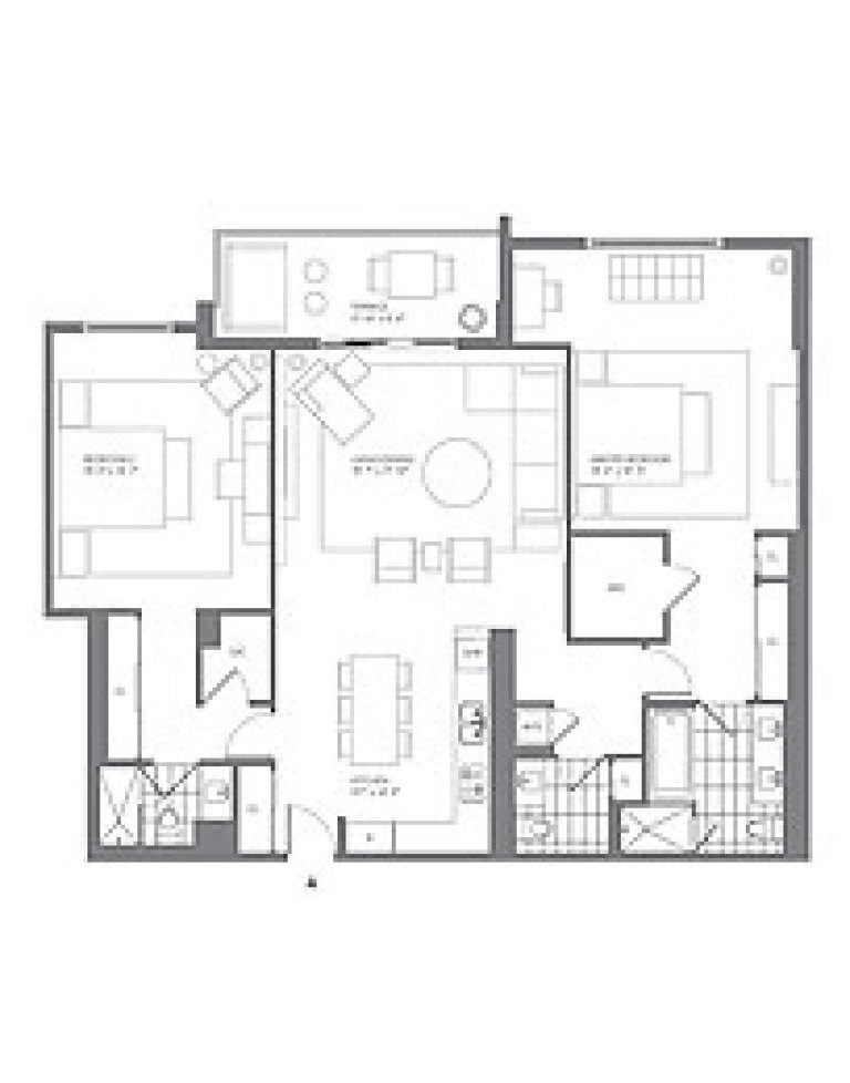 Click to View the 2 Bedroom Model A Floorplan