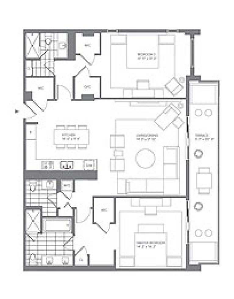 Click to View the 2 Bedroom Model C Floorplan