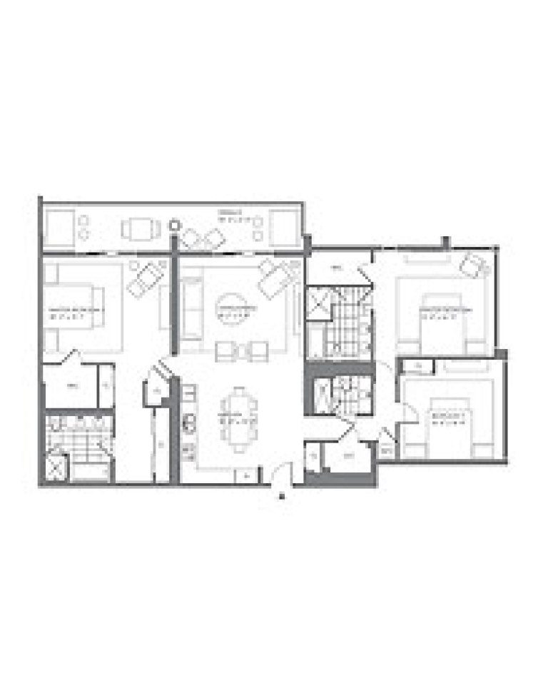 Click to View the 3 Bedroom Model E Floorplan