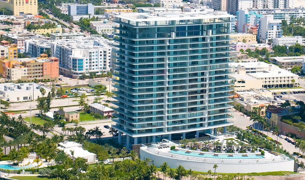 View of Apogee South Beach, Luxury Waterfront Condominiums Located at 800 South Pointe Dr, Miami Beach, FL 33139