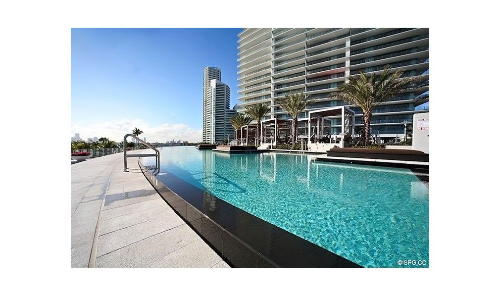 Pool at Apogee South Beach, Luxury Waterfront Condominiums Located at 800 South Pointe Dr, Miami Beach, FL 33139