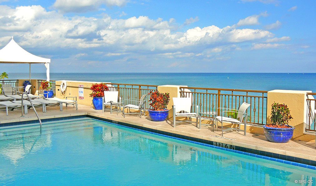 Pool at The Atlantic, Luxury Oceanfront Condominiums Located at 601 North Fort Lauderdale Beach Blvd, FL 33304