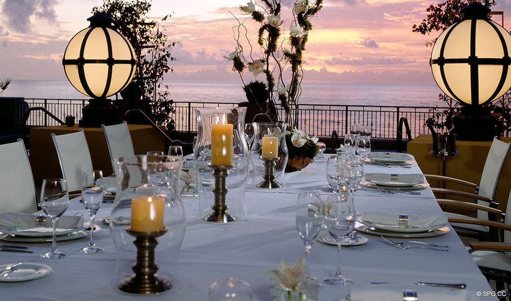 Elegant Dining at The Atlantic, Luxury Oceanfront Condominiums Located at 601 North Fort Lauderdale Beach Blvd, FL 33304