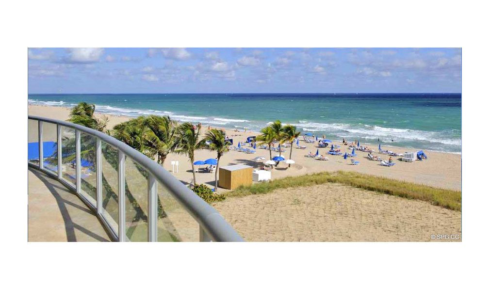Beach View from Coconut Grove Residences, Luxury Oceanfront Condominiums Located at 1200 Holiday Dr, Fort Lauderdale, FL 33316