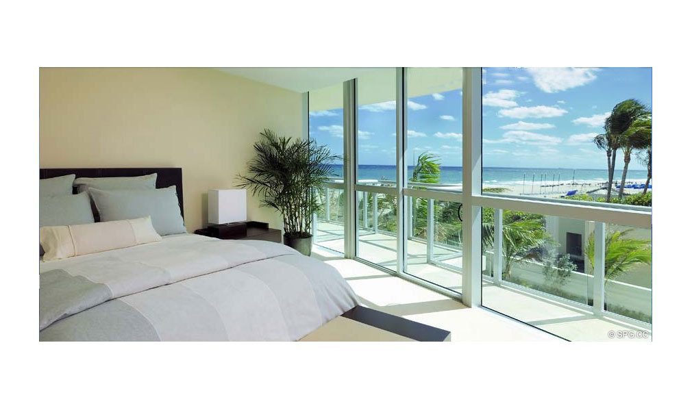 Bedroom at Coconut Grove Residences, Luxury Oceanfront Condominiums Located at 1200 Holiday Dr, Fort Lauderdale, FL 33316
