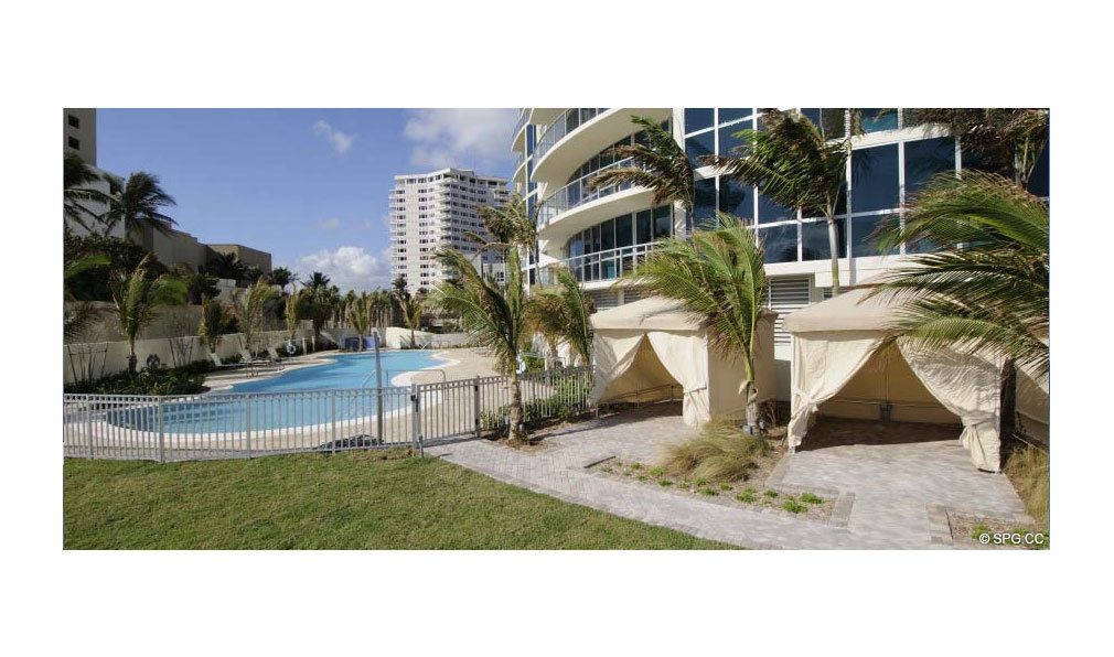 Pool Deck at Chateau Beach Residences, Luxury Oceanfront Condominiums Located at 17475 Collins Ave, Sunny Isles Beach, FL 33160Coconut Grove Residences, Luxury Oceanfront Condominiums Located at 1200 Holiday Dr, Fort Lauderdale, FL 33316
