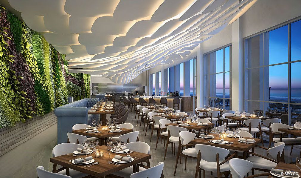 Dining at the Conrad, Luxury Oceanfront Condominiums Located at 551 North Fort Lauderdale Beach Blvd, Fort Lauderdale, FL 33304