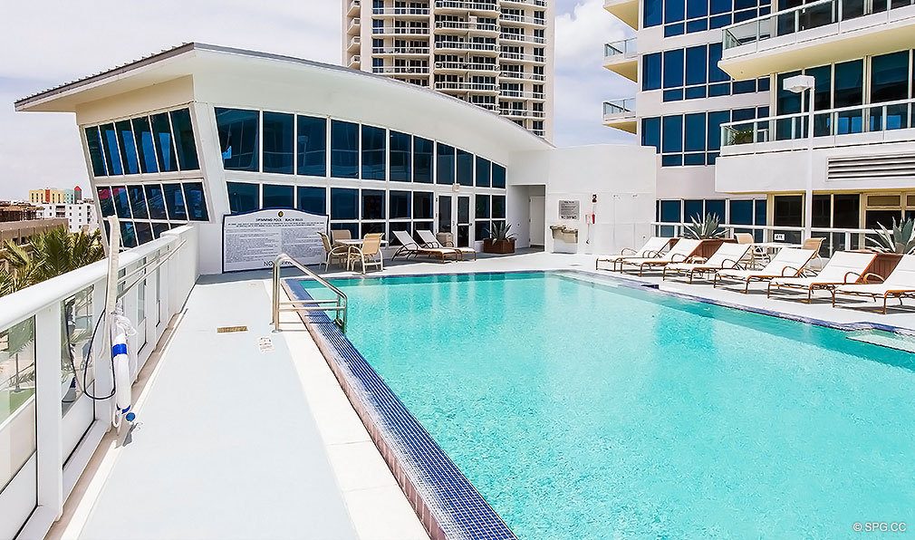 Rooftop Lap Pool at Continuum, Luxury Oceanfront Condos Located at 50-100 South Pointe Dr, Miami Beach, FL 33139