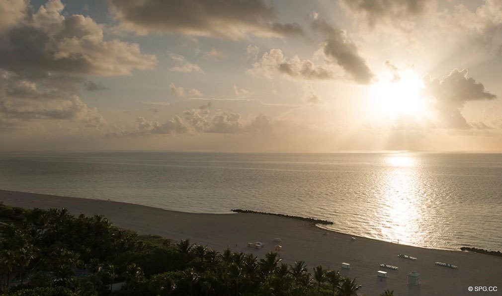 Sunrise View from Edition, Luxury Oceanfront Condominiums Located at 2901 Collins Ave, Miami Beach, FL 33140