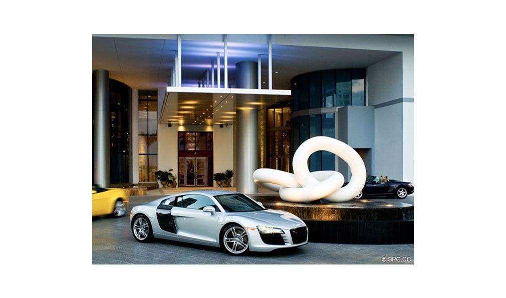 Entrance to Epic, Luxury Waterfront Condominiums Located at 200 Biscayne Blvd Way, Miami, FL 33131