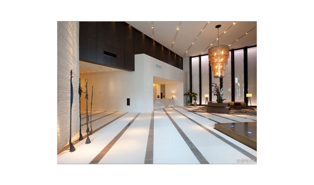 Lobby at Epic, Luxury Waterfront Condominiums Located at 200 Biscayne Blvd Way, Miami, FL 33131