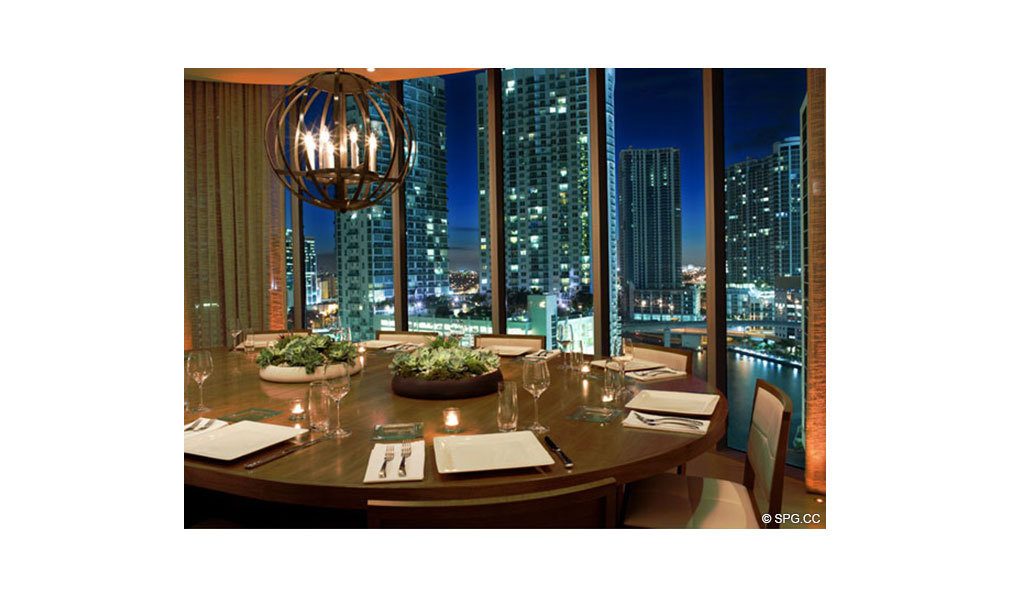 Fine Dining at Epic, Luxury Waterfront Condominiums Located at 200 Biscayne Blvd Way, Miami, FL 33131