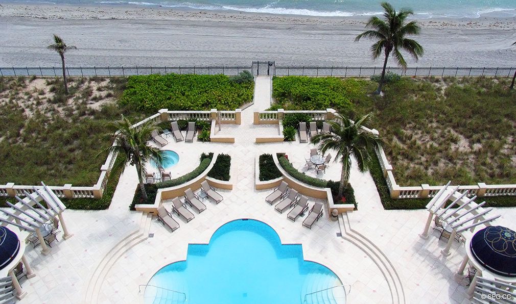 Pool Deck at Excelsior, Luxury Oceanfront Condominiums Located at 400 South Ocean Blvd, Boca Raton, FL 33432