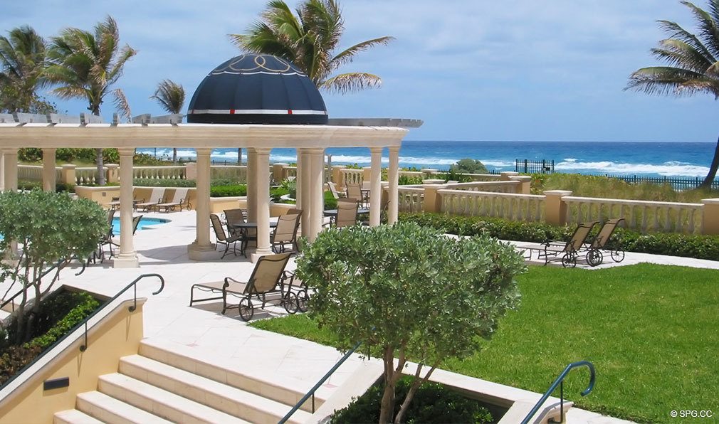 Landscaped Grounds at Excelsior, Luxury Oceanfront Condominiums Located at 400 South Ocean Blvd, Boca Raton, FL 33432